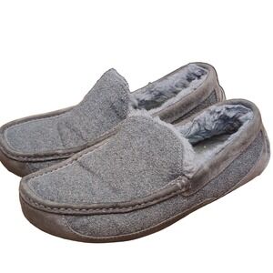UGG Ascot Men's‎ Suede Slippers Gray Size 8 Comfort Slip On Lined